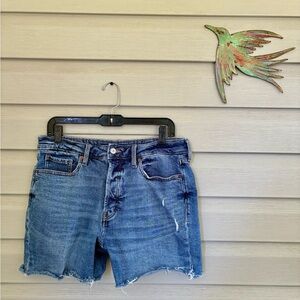 OLD NAVY High-Rise OG Straight cut off Jean shorts button fly denim sz 12 EUC
